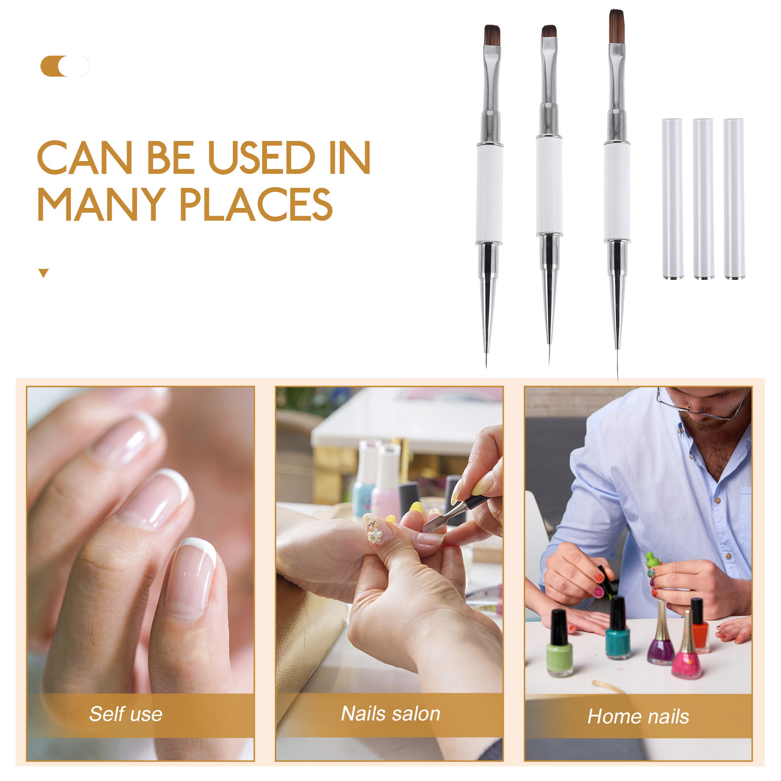 3Pcs Nail Art Brushes Set Dual - مراجعة Detailing Brush Set وسعره