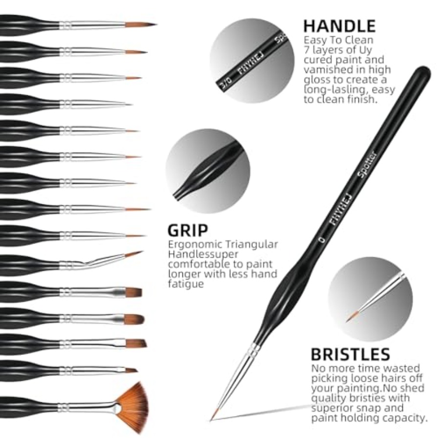 Detail Paint Brushes Set, 15PC - مراجعة Detailing Brush Set وسعره