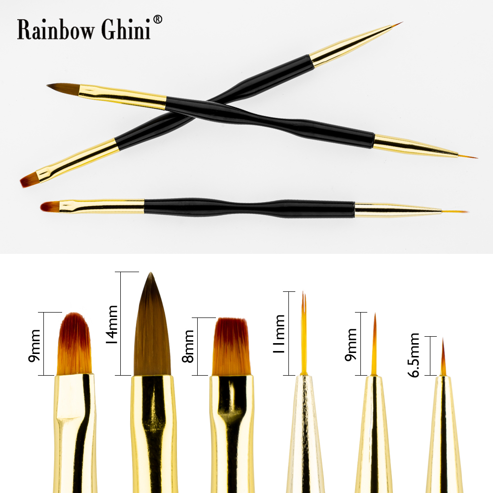 Rainbow Ghini 3Pcs/Set Dual He - مراجعة Detailing Brush Set وسعره