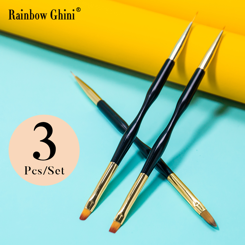 Rainbow Ghini 3Pcs/Set Dual He - مراجعة Detailing Brush Set وسعره