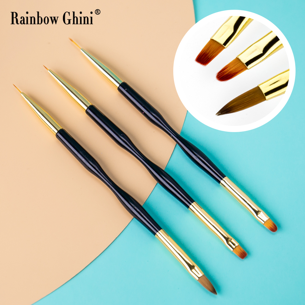 Rainbow Ghini 3Pcs/Set Dual He - مراجعة Detailing Brush Set وسعره