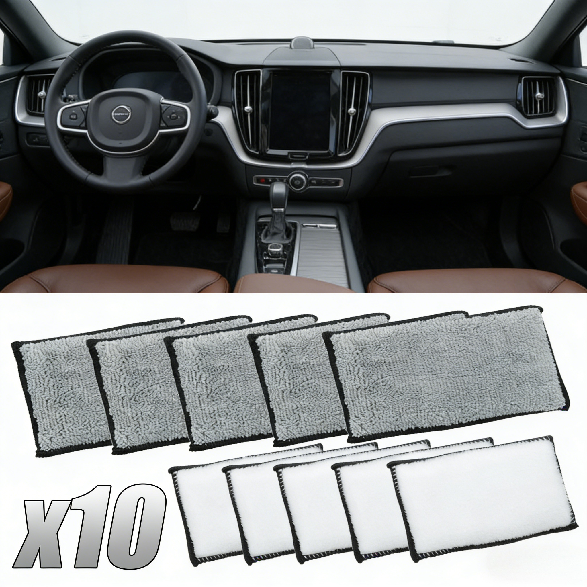 10Pcs Soft Double-Side Microfi - مراجعة Leather Cleaner Interior وسعره