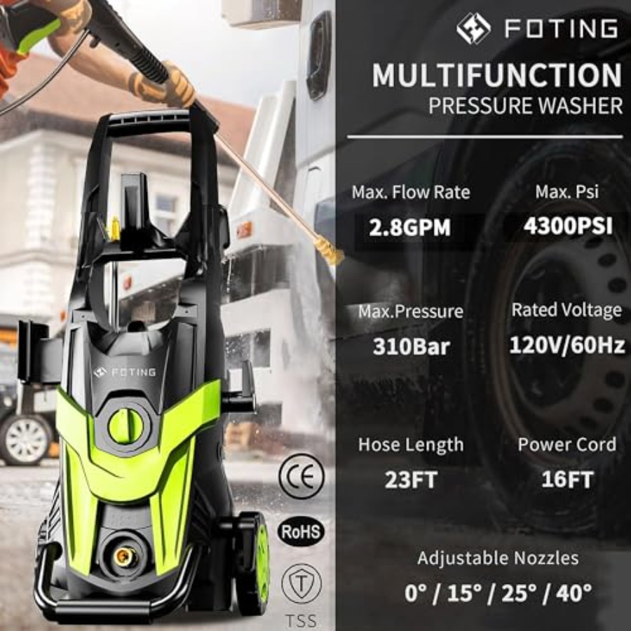 Power waher 4300PSI with 4 Qui - مراجعة Foam Cannon Car Wash وسعره