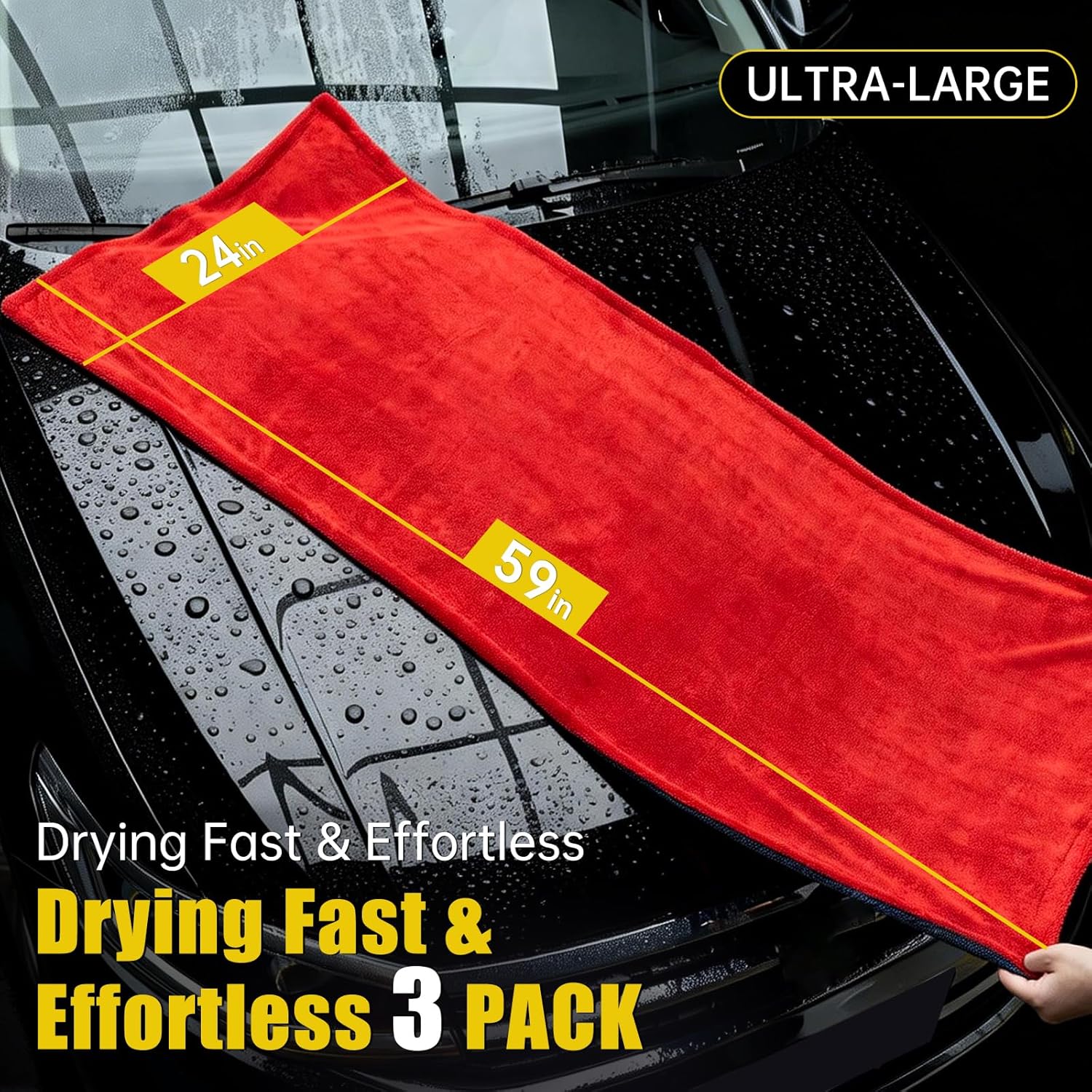 3-Pack Car Drying Towel Microf - مراجعة Microfiber Towel Detailing وسعره