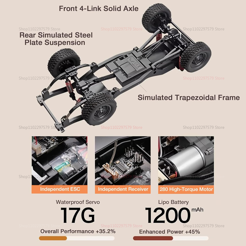MN82T 1:12 2.4G RC Crawler Hoi - مراجعة Dirt Brush Interior وسعره