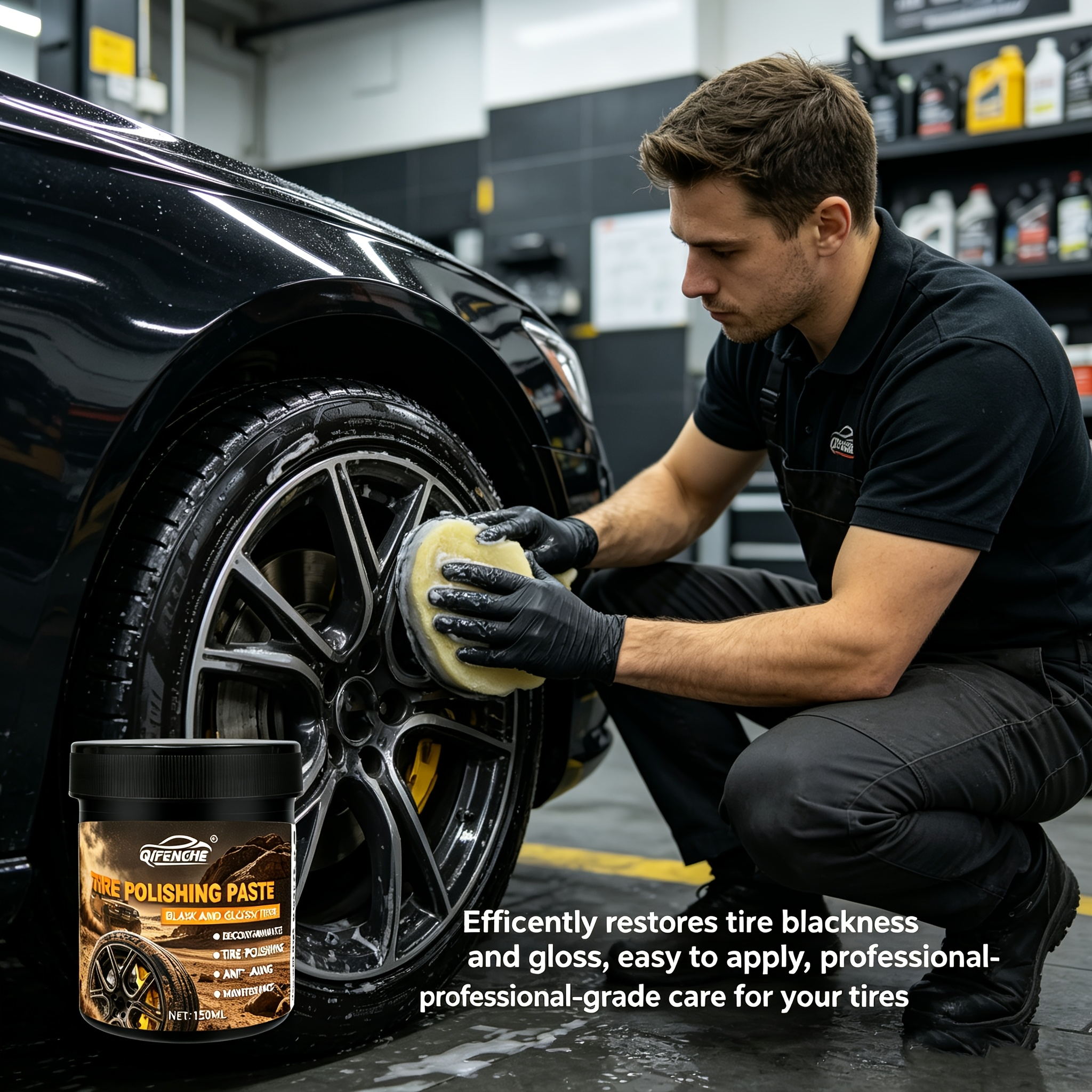 Car Tire Polish Paste Kit - Hi - مراجعة Wax Applicator Pad وسعره