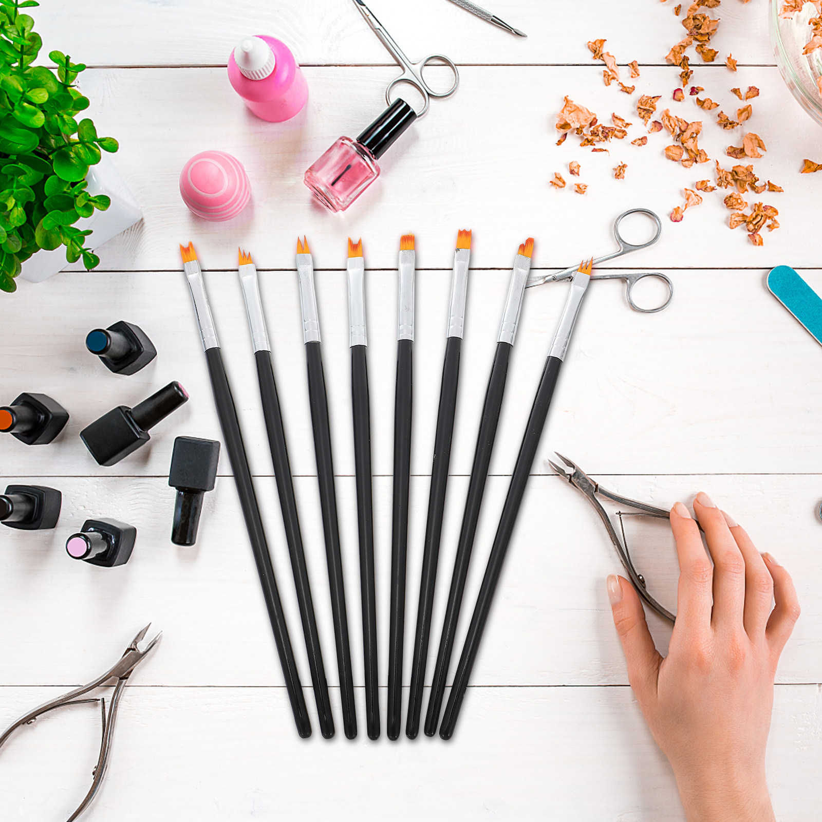 8Pcs Nail Painting Brushes Set - مراجعة Detailing Brush Set وسعره