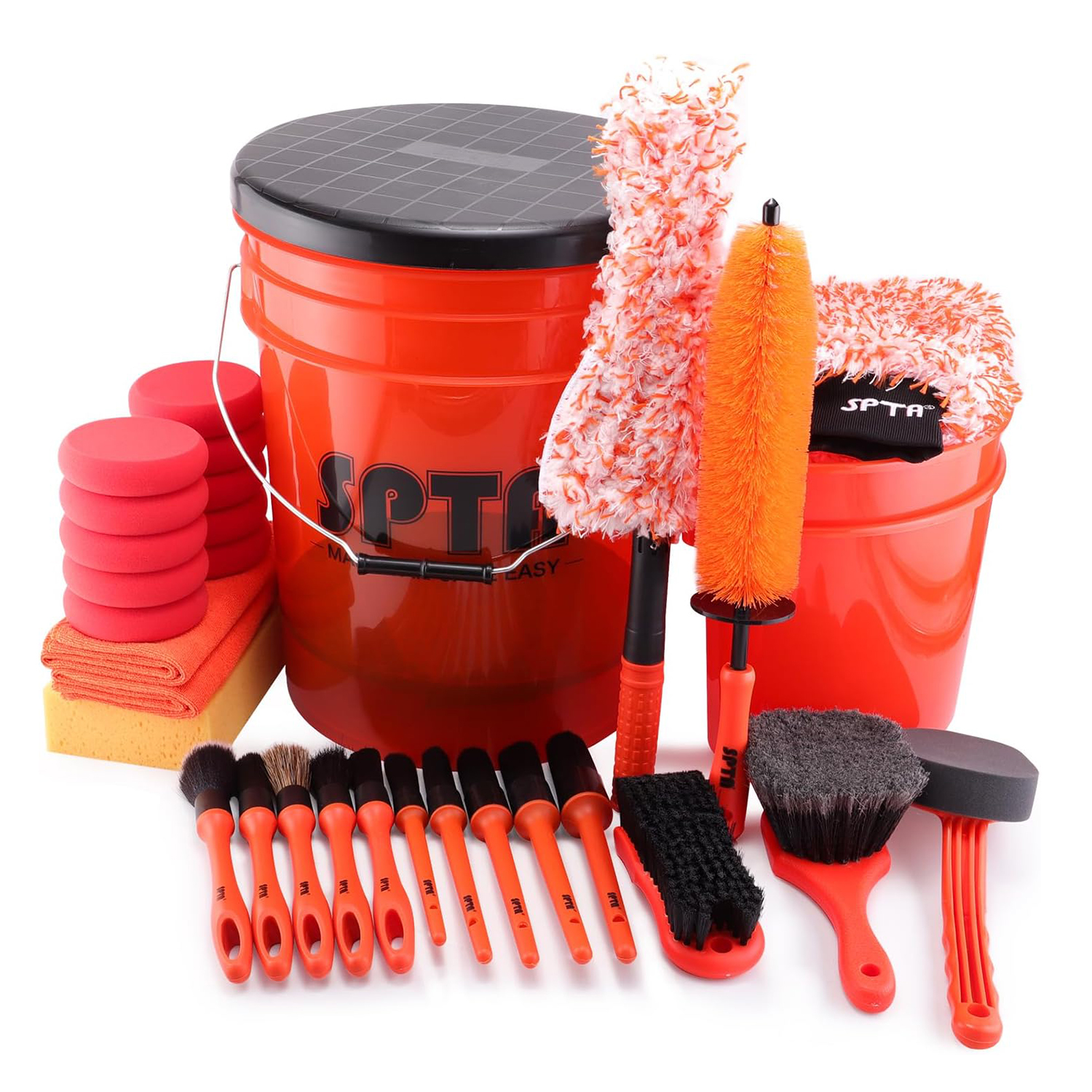 SPTA 33Pcs Car Wash 20L Bucket - مراجعة Interior Detailing Kit وسعره