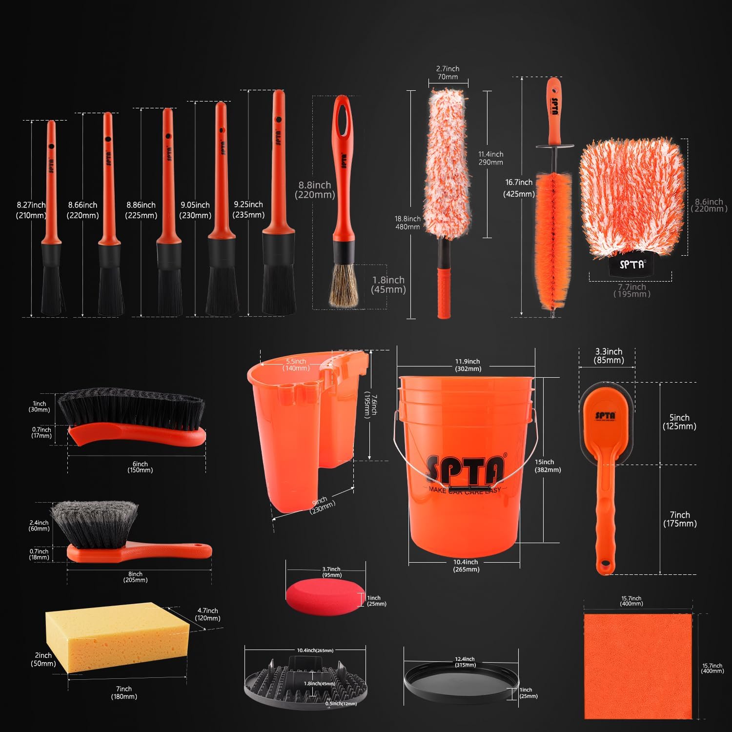 SPTA 33Pcs Car Wash 20L Bucket - مراجعة Interior Detailing Kit وسعره