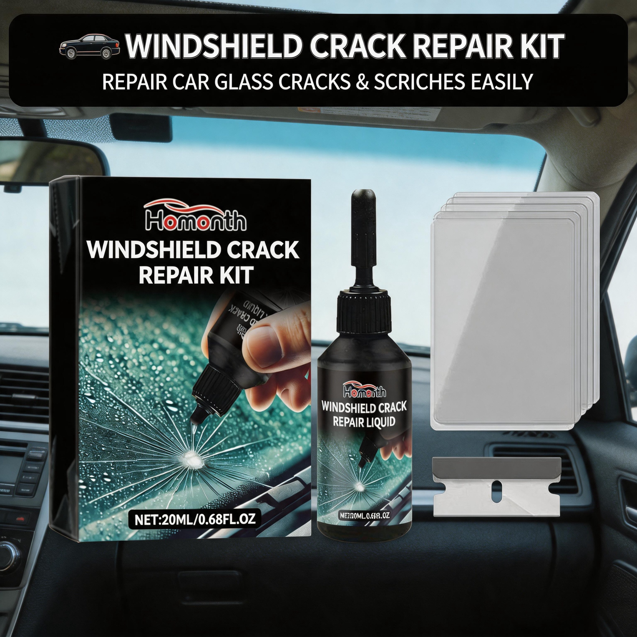 Car Glass Care Kit, Profession - مراجعة Glass Cleaner Streak وسعره