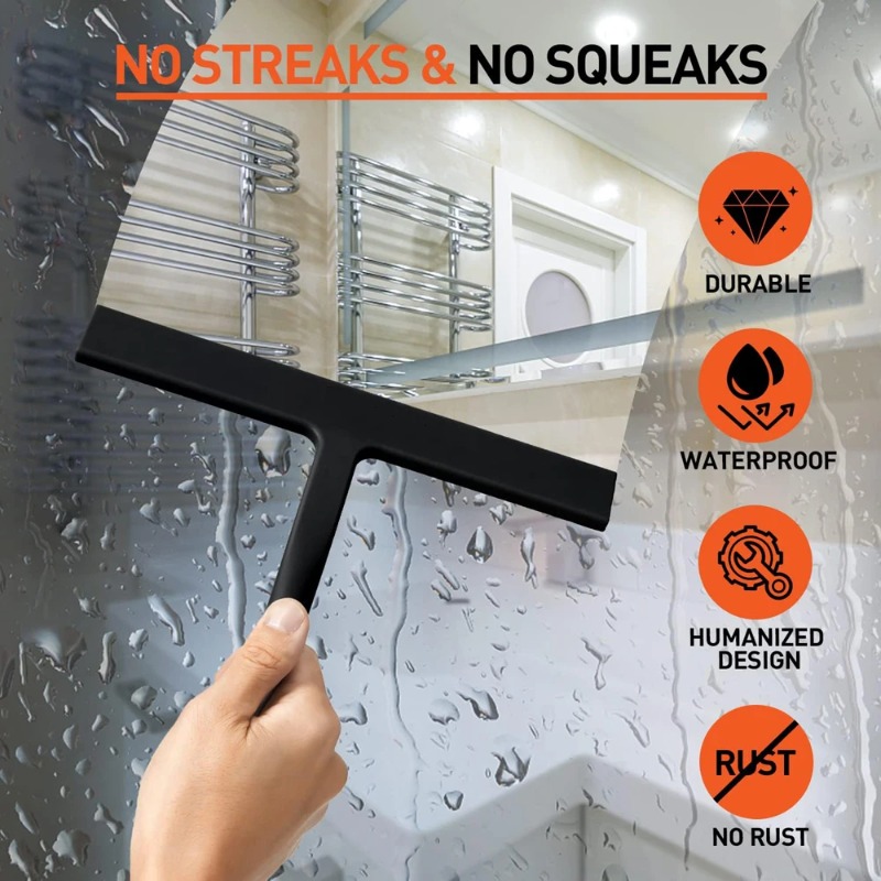 Matte Black Silicone Squeegee  - مراجعة Glass Cleaner Streak وسعره