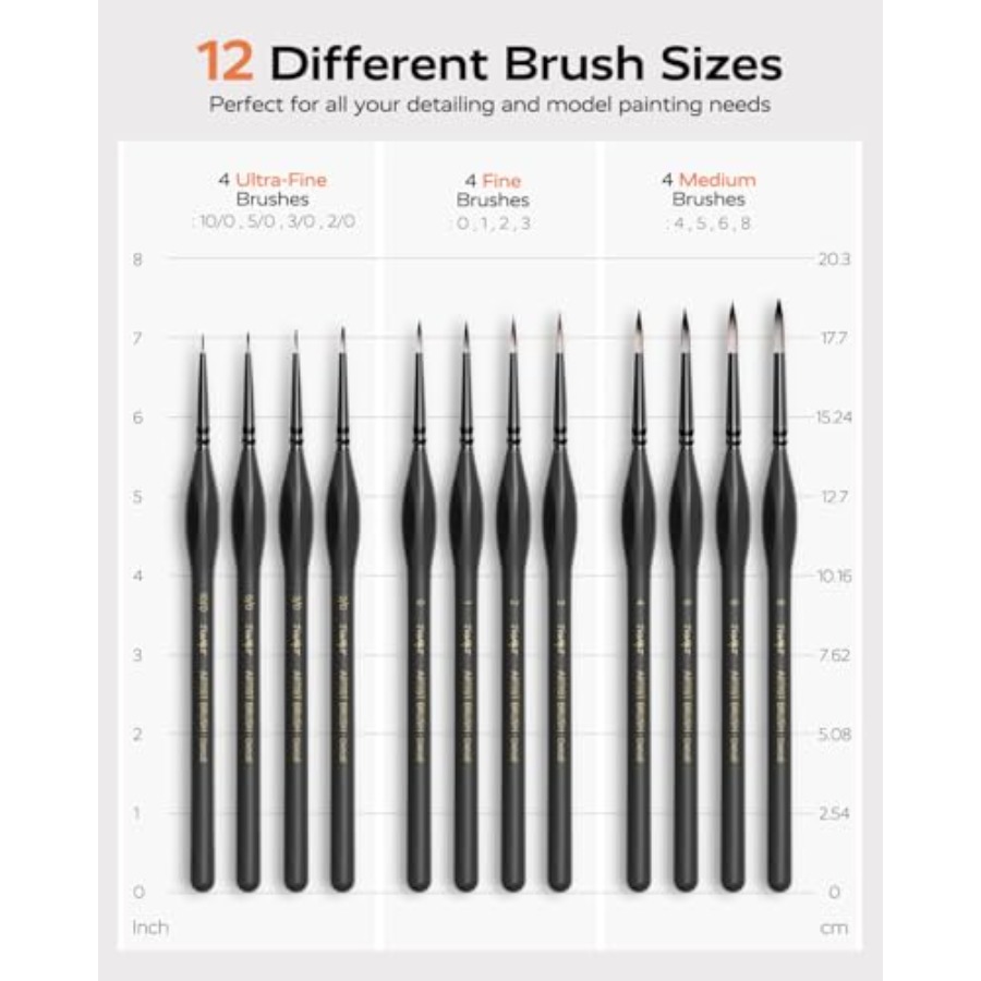 Detail Paint Brushes Set, 12 P - مراجعة Detailing Brush Set وسعره