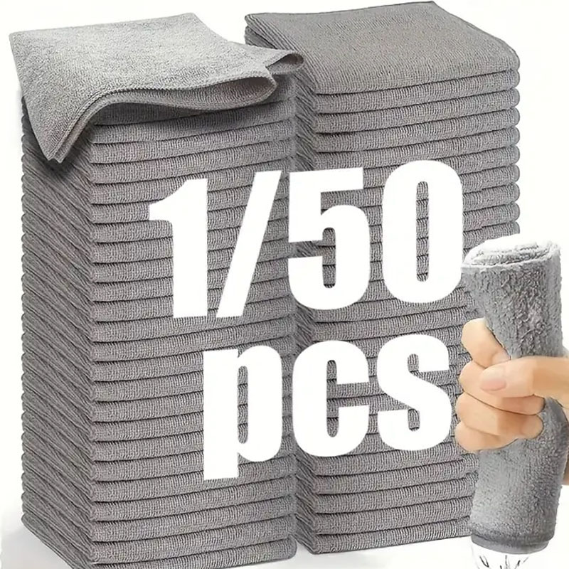 1/50pcs Microfiber Cleaning Cl - مراجعة Microfiber Towel Detailing وسعره