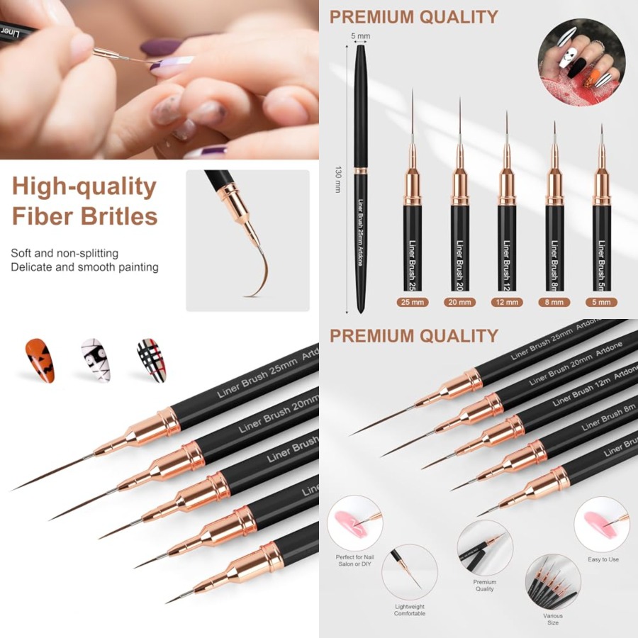 Metallic Nail Art Pens, Liner  - مراجعة Detailing Brush Set وسعره